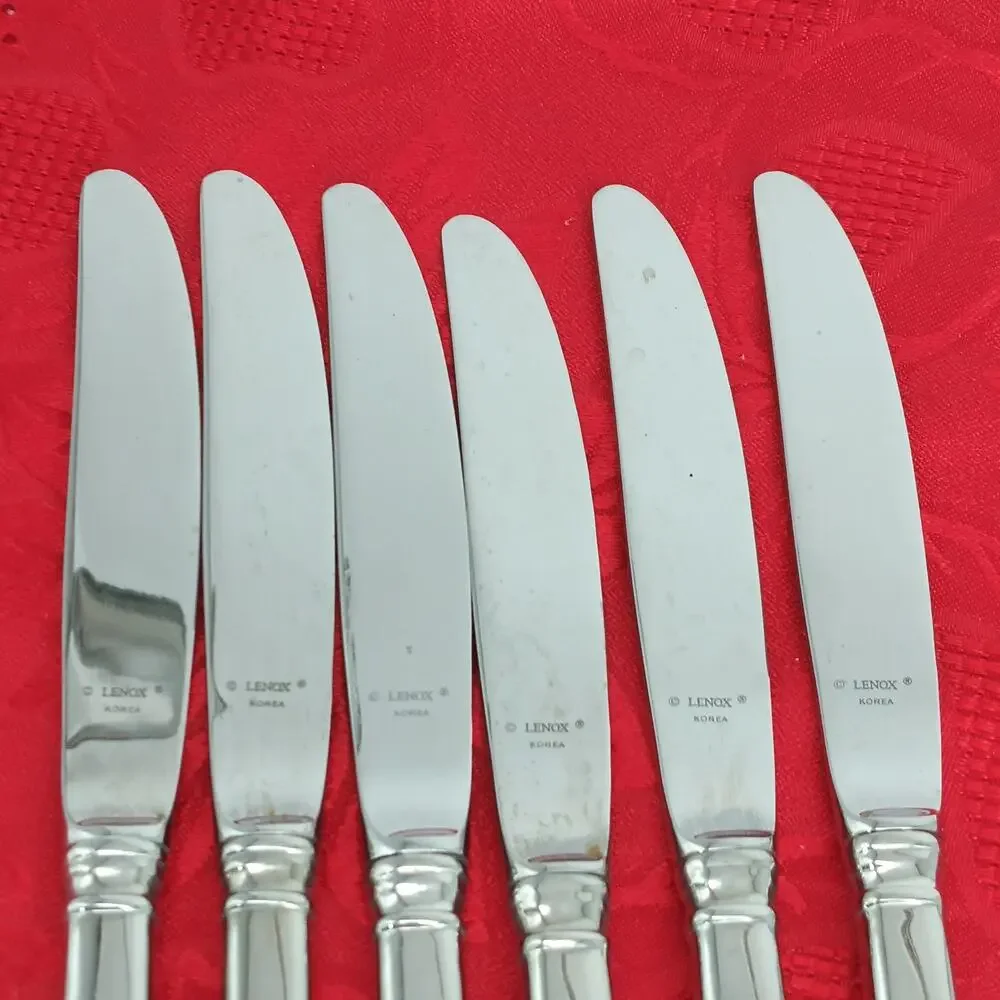 6X BK Lenox Eternal Stainless Flatware Butter Knife Knives Solid Handle